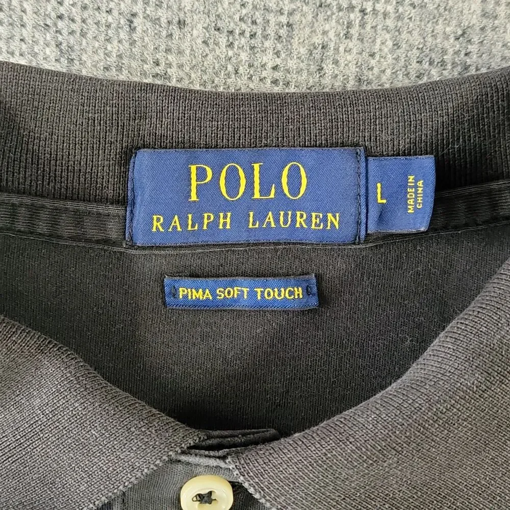 Polo Ralph Lauren Pima Soft Touch Polo Shirt Men’s L Black Color Pony Logo